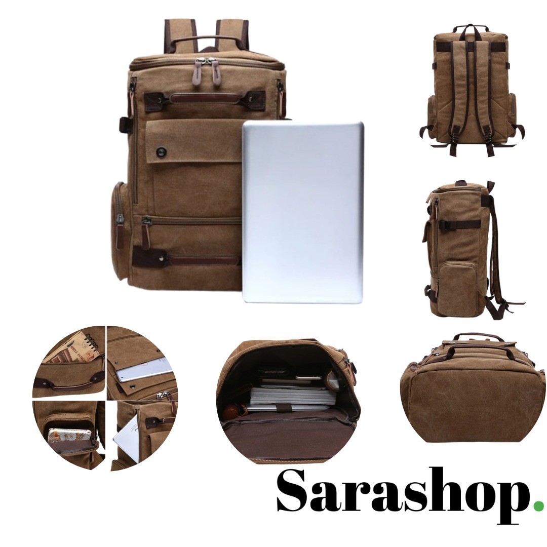 Ensemble 3-en-1 en Toile Résistante – Sac à Dos, Bandoulière & Trousse