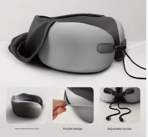 oreiller de voyage à capuche mémoire de forme