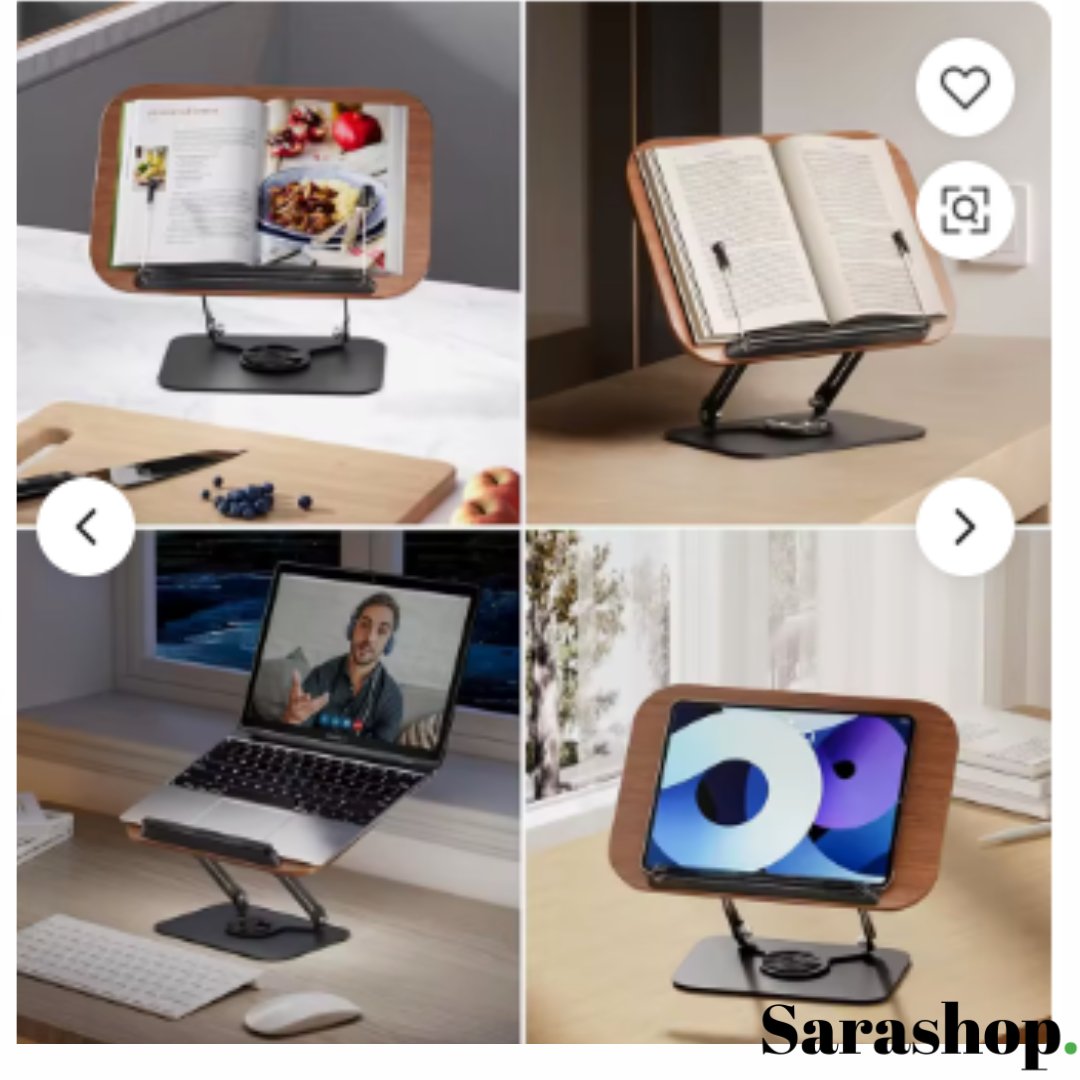 Support de Livre Rotatif 360° – le confort de lecture au bureau, à la maison ou en cuisine.
